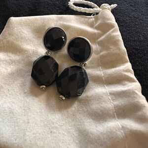 Elegant Black Gemstone Earrings